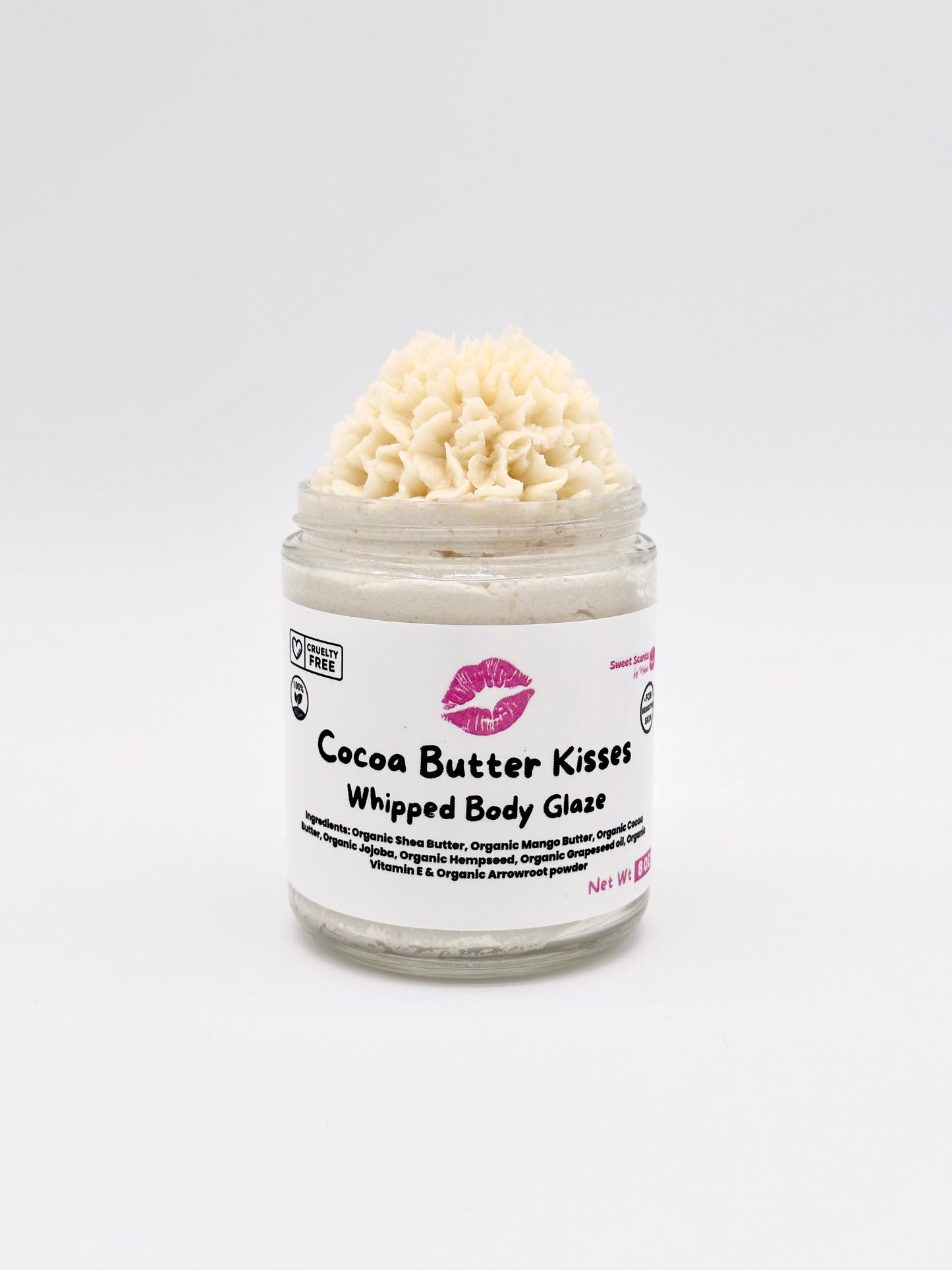 Organic Whipped Cocoa Butter Kisses Body Glaze